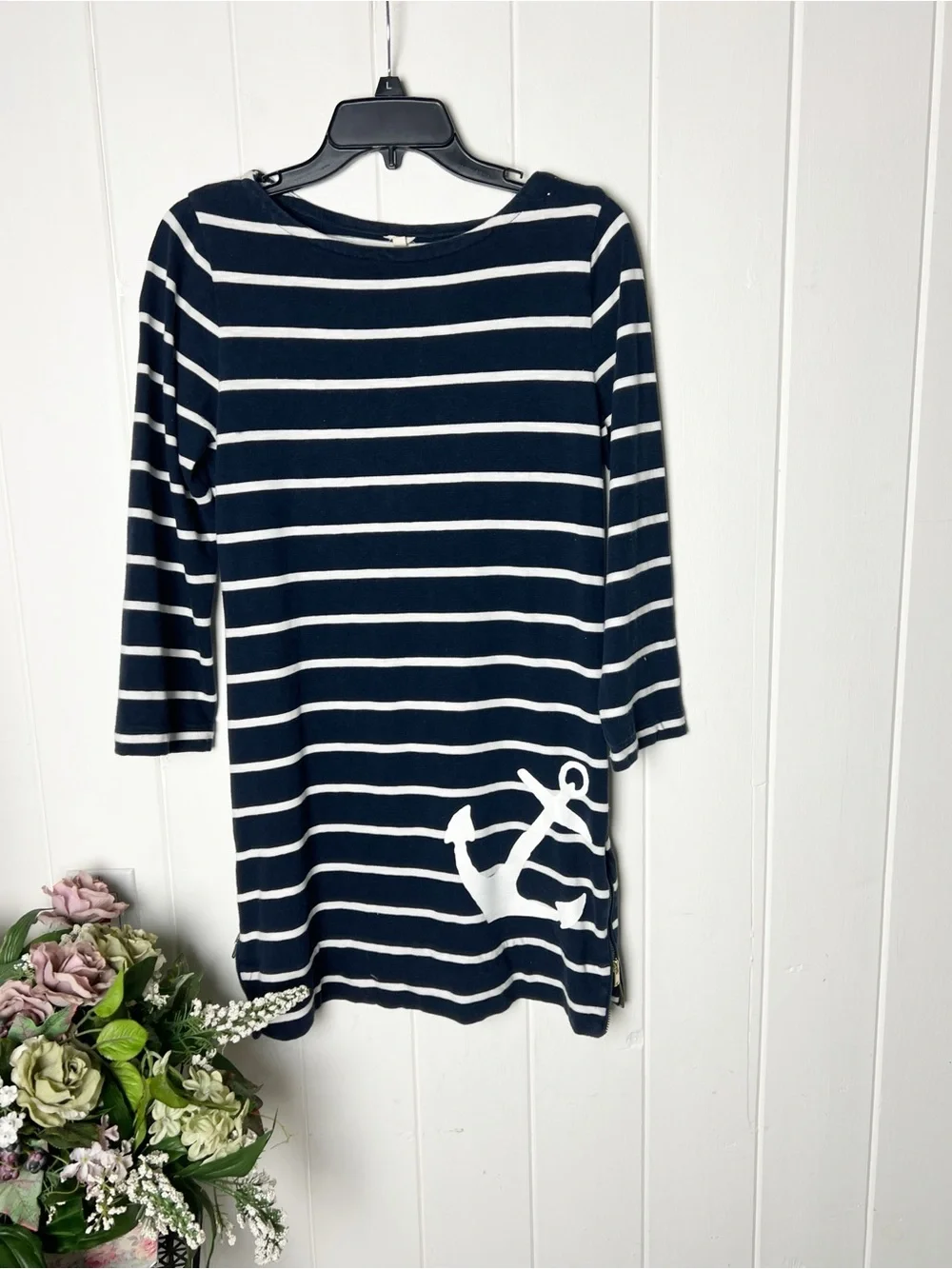 J. Crew Striped Nautical Anchor Dress